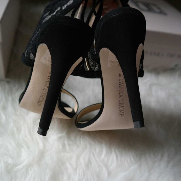 IVANKA TRUMP Daza Ankle Wrap Lace High Heel Sandals - Picture 9 of 11